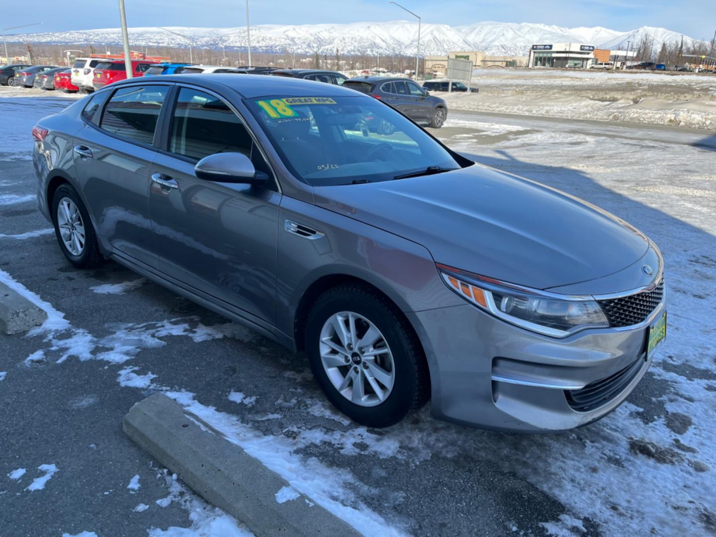 2018 Silver Kia Optima LX (5XXGT4L33JG) with an 2.4L L4 DOHC 16V engine, 6A transmission, located at 1960 Industrial Drive, Wasilla, 99654, (907) 274-2277, 61.573475, -149.400146 - Photo#5